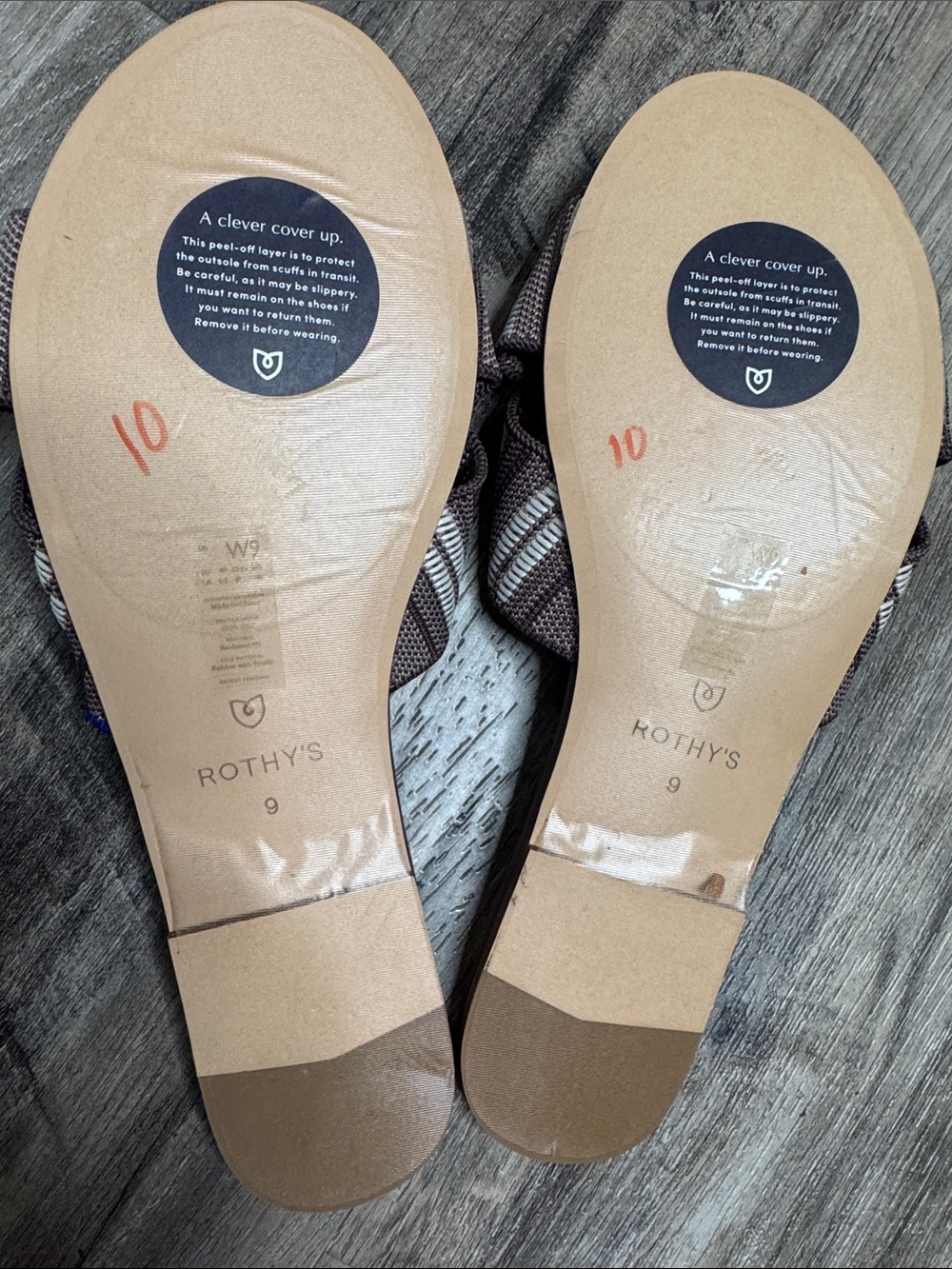 NWOB Rothy’s The Knot Sandals Size 9 Taupe Twist Slides Tie - Picture 6 of 7